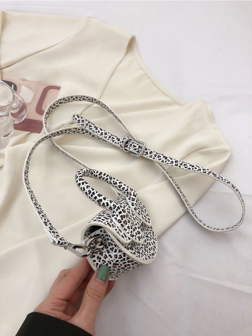 Mini Leopard Pattern Saddle Bag