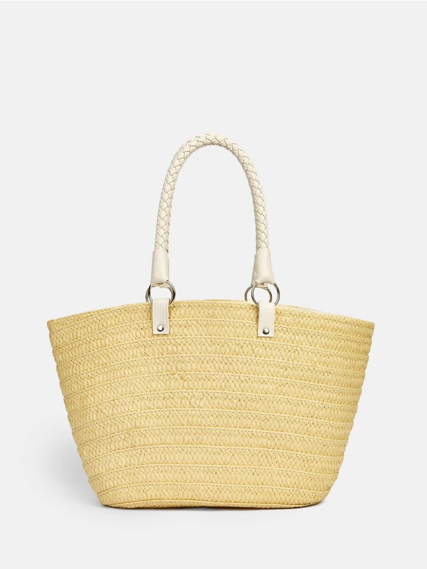 Braided Detail Straw Bag