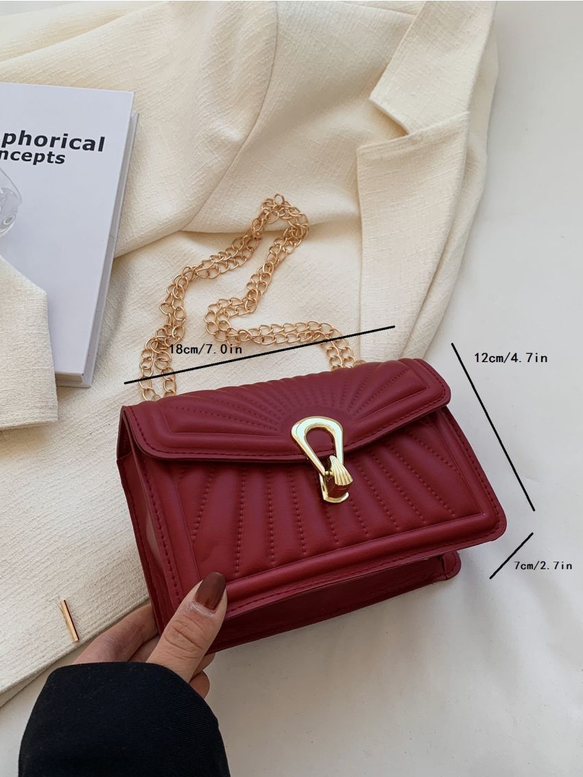 Mini Stitch Detail Metal Decor Square Bag