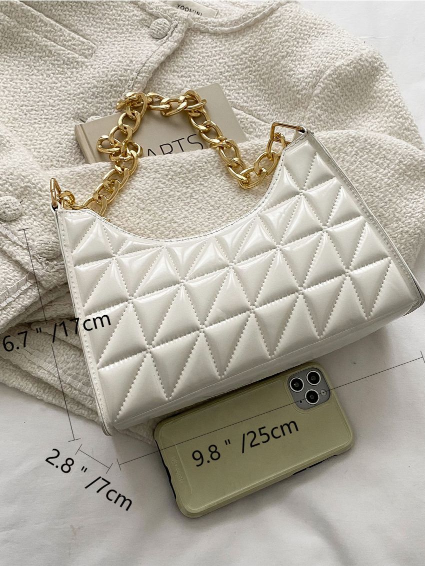 Minimalist Quilted Baguette Bag