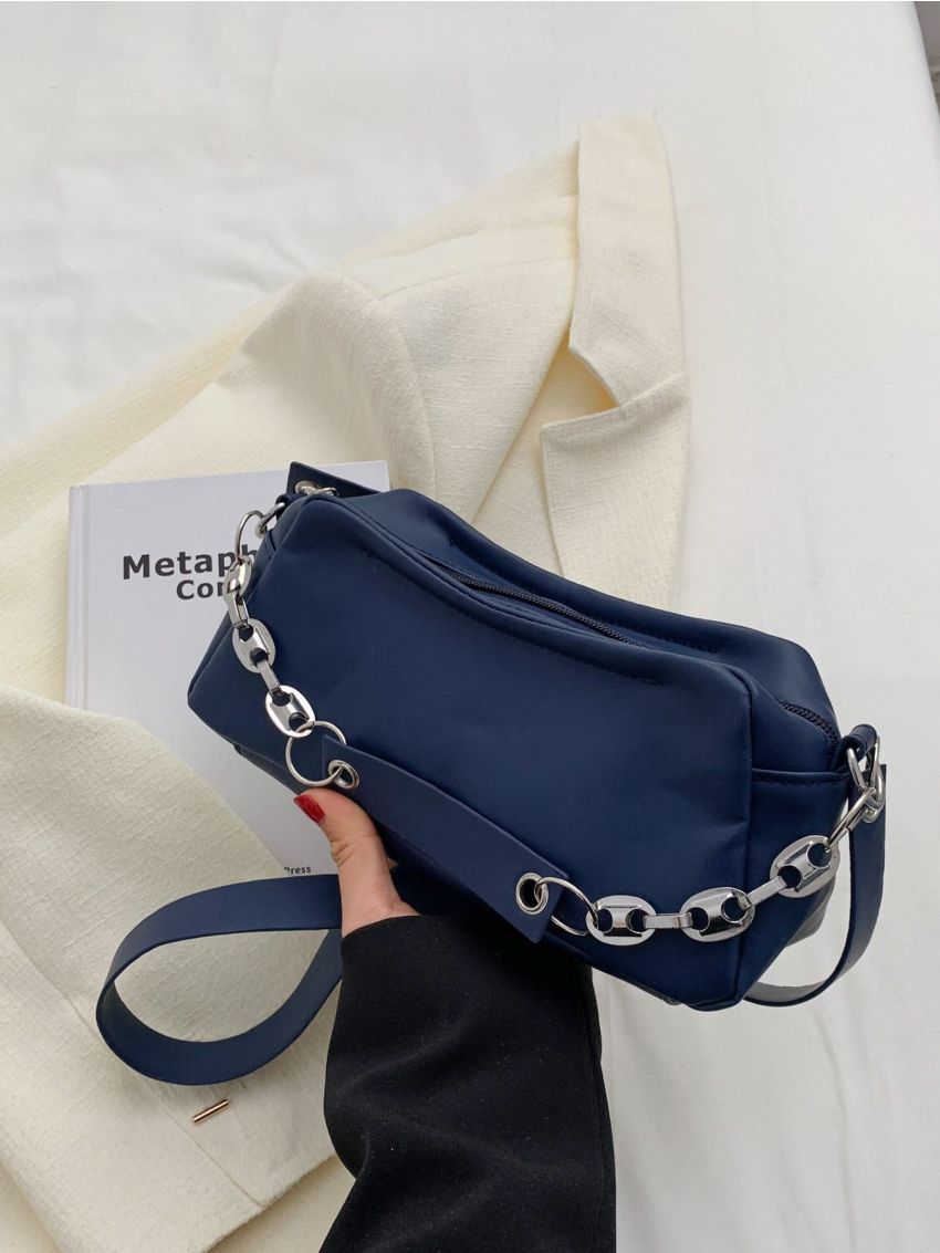 Minimalist Chain Decor Bucket Bag