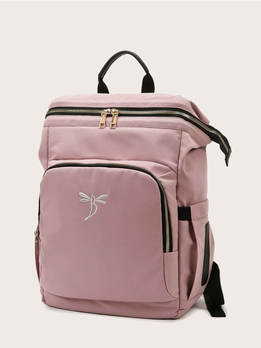 Embroidered Dragonfly Graphic Functional Backpack