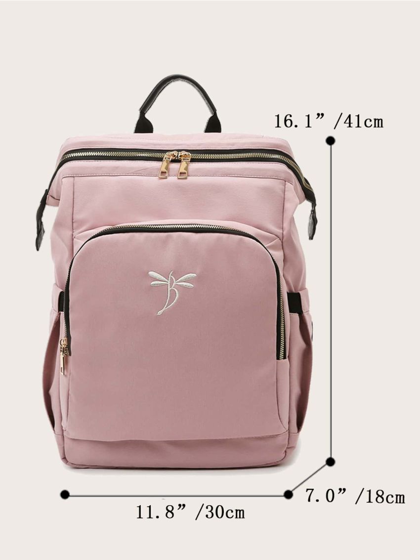 Embroidered Dragonfly Graphic Functional Backpack