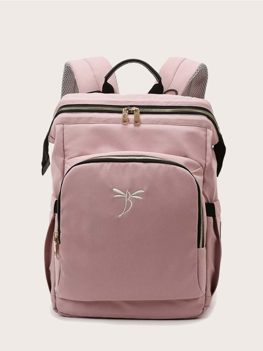 Embroidered Dragonfly Graphic Functional Backpack