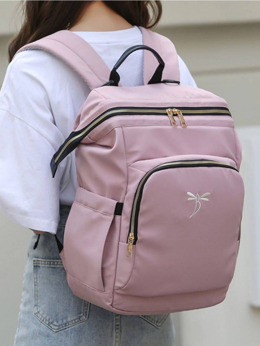 Embroidered Dragonfly Graphic Functional Backpack