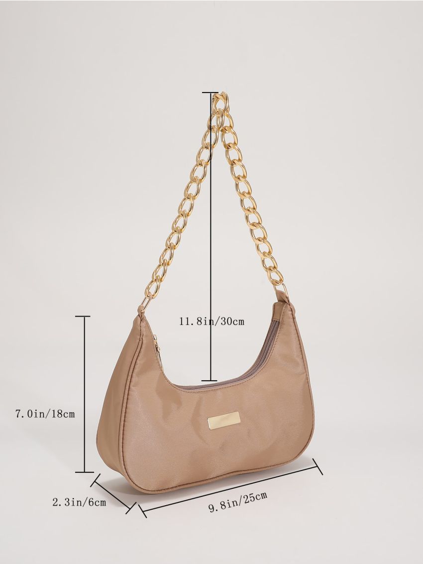 Metal Decor Chain Shoulder Bag