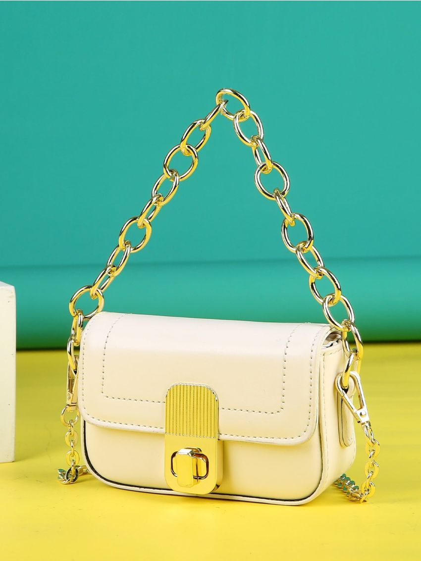 Mini Twist Lock Flap Chain Square Bag