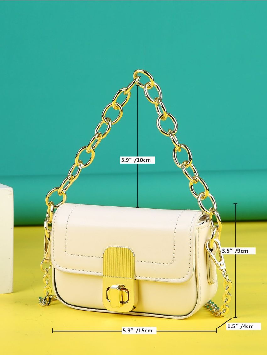 Mini Twist Lock Flap Chain Square Bag