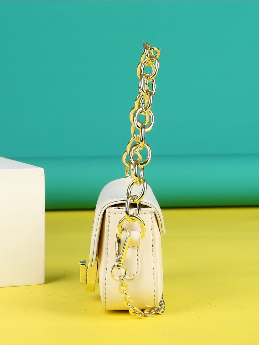 Mini Twist Lock Flap Chain Square Bag