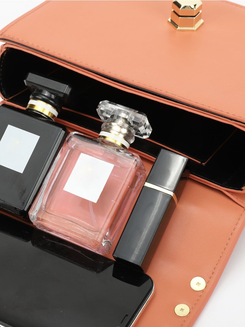 Studded Decor Flap Square Bag