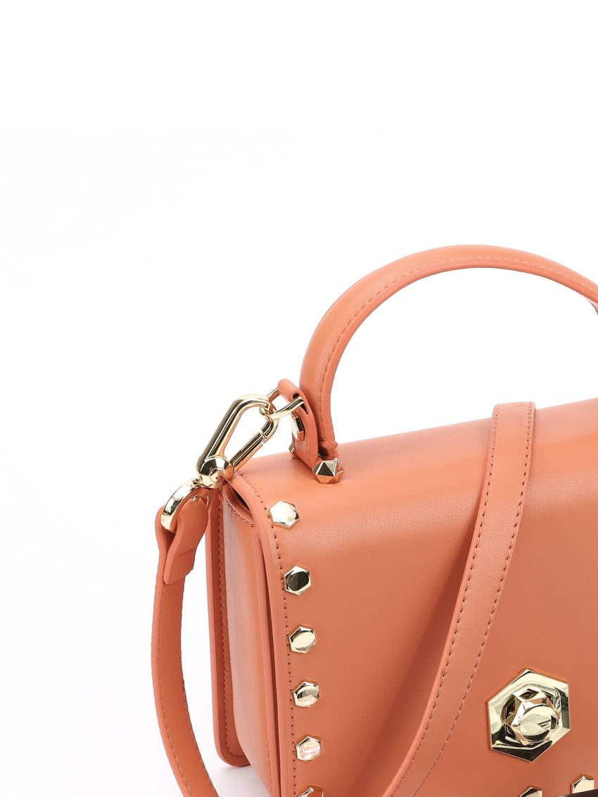 Studded Decor Flap Square Bag