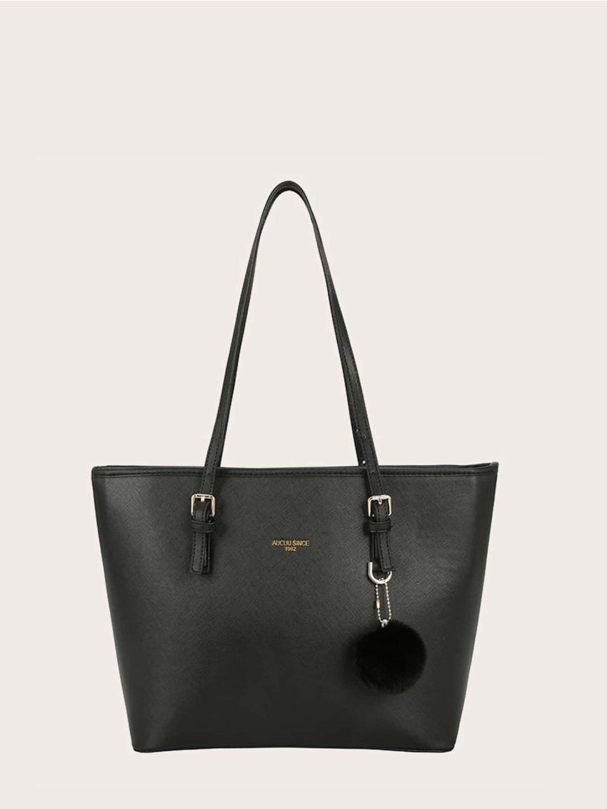 Pom Pom Decor Tote Bag