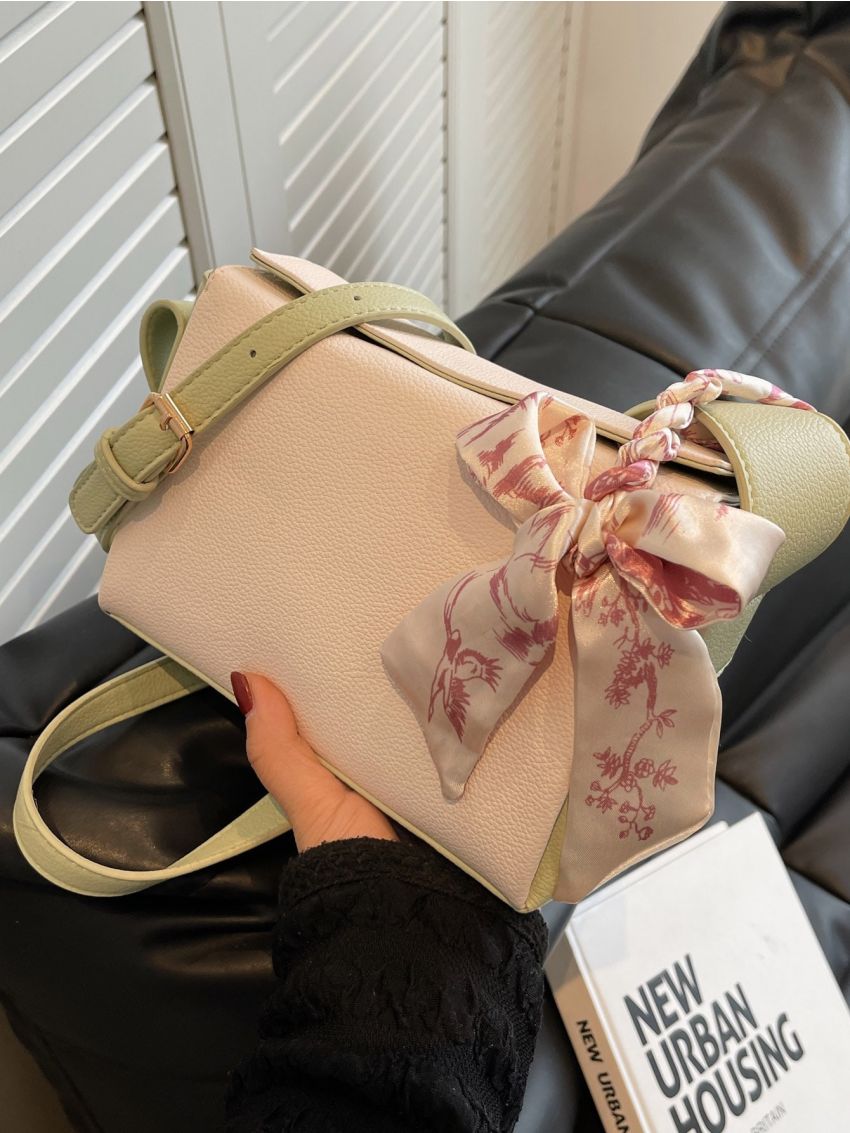 Mini Twilly Scarf Decor Color Block Square Bag