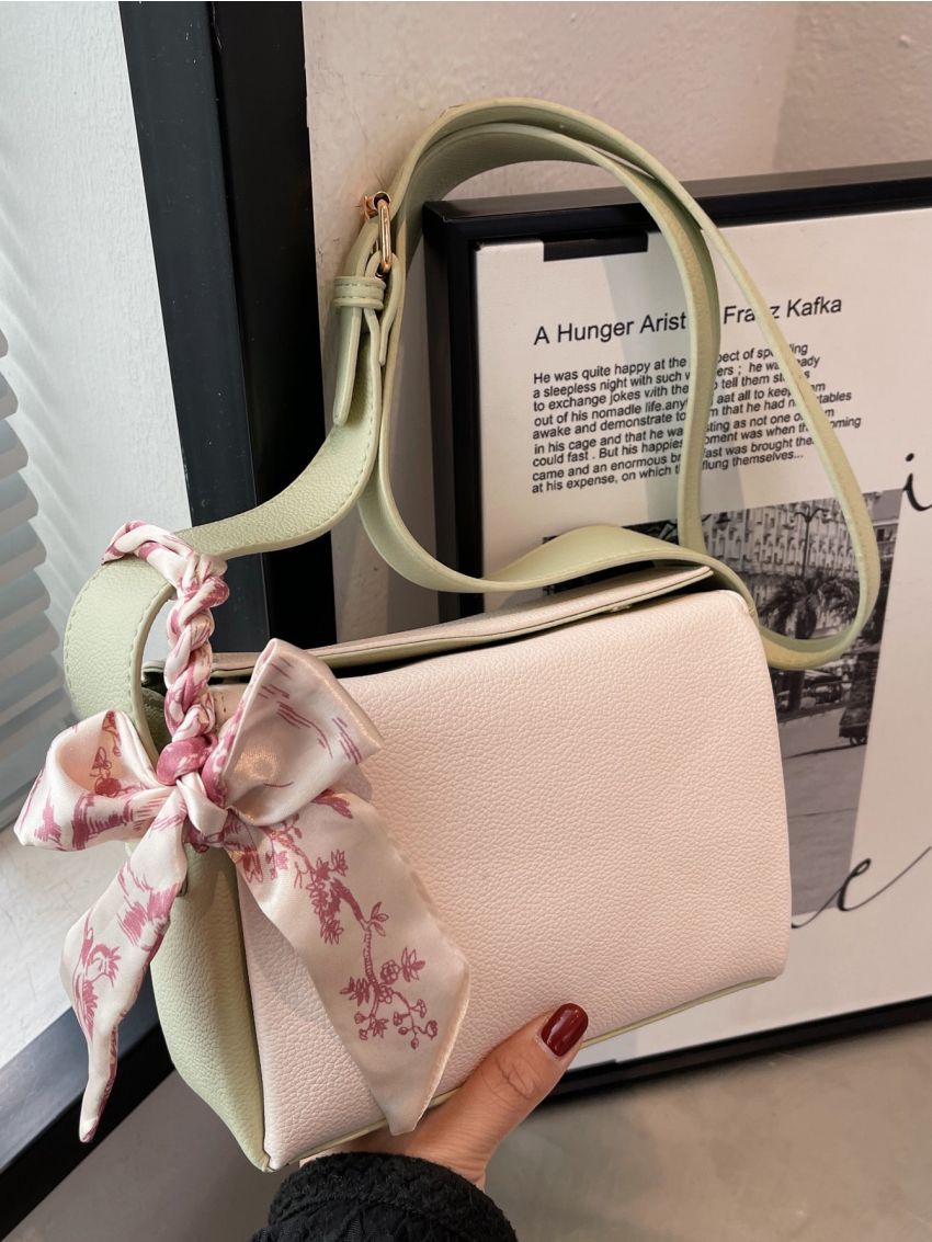 Mini Twilly Scarf Decor Color Block Square Bag