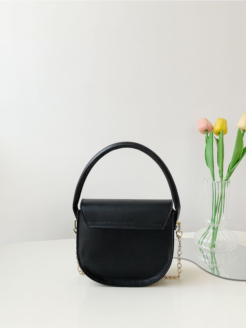 Mini Checkered Pattern Flap Chain Saddle Bag