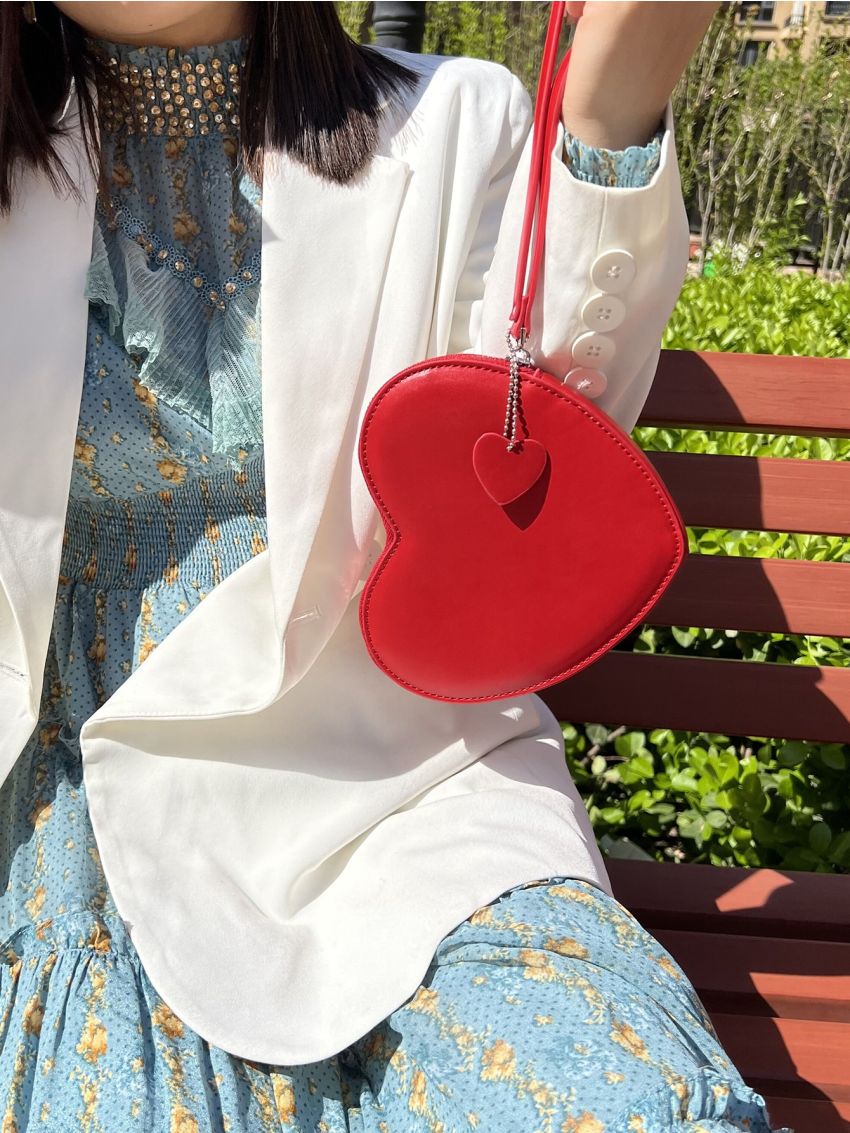 Mini Heart Design Novelty Bag With Bag Charm