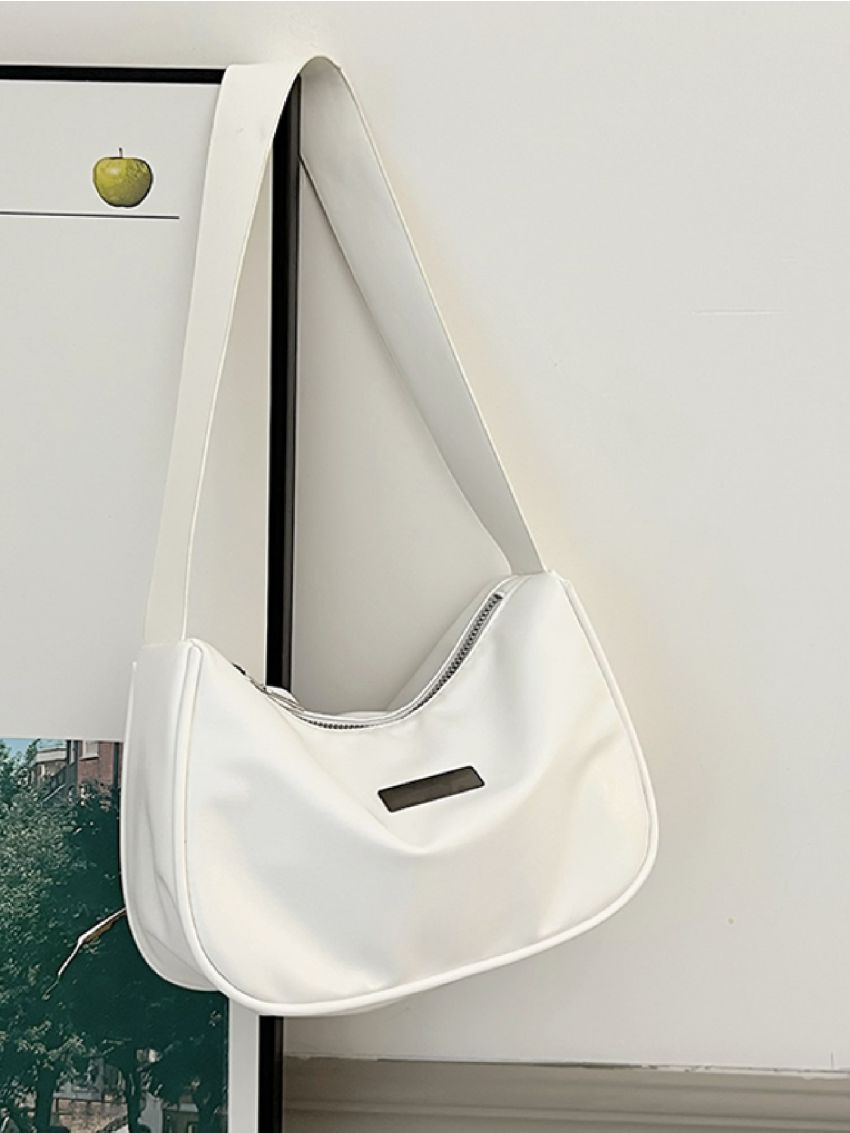 Metal Decor Baguette Bag