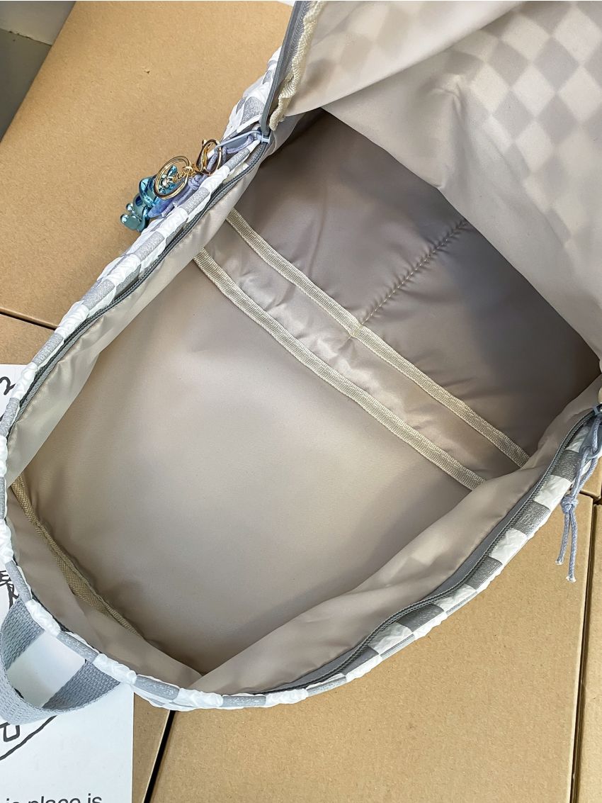 Checkered Large Capacity Functional Backpack