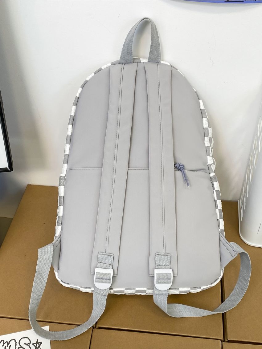 Checkered Large Capacity Functional Backpack