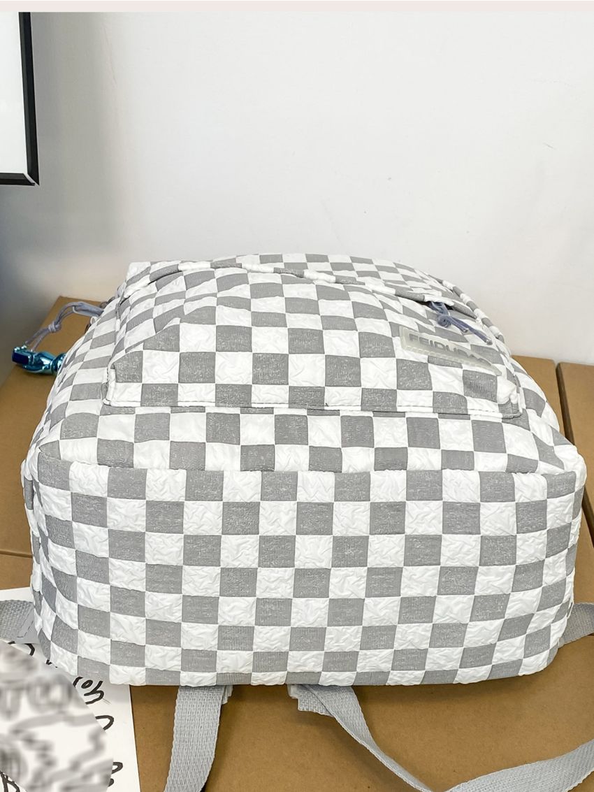 Checkered Large Capacity Functional Backpack