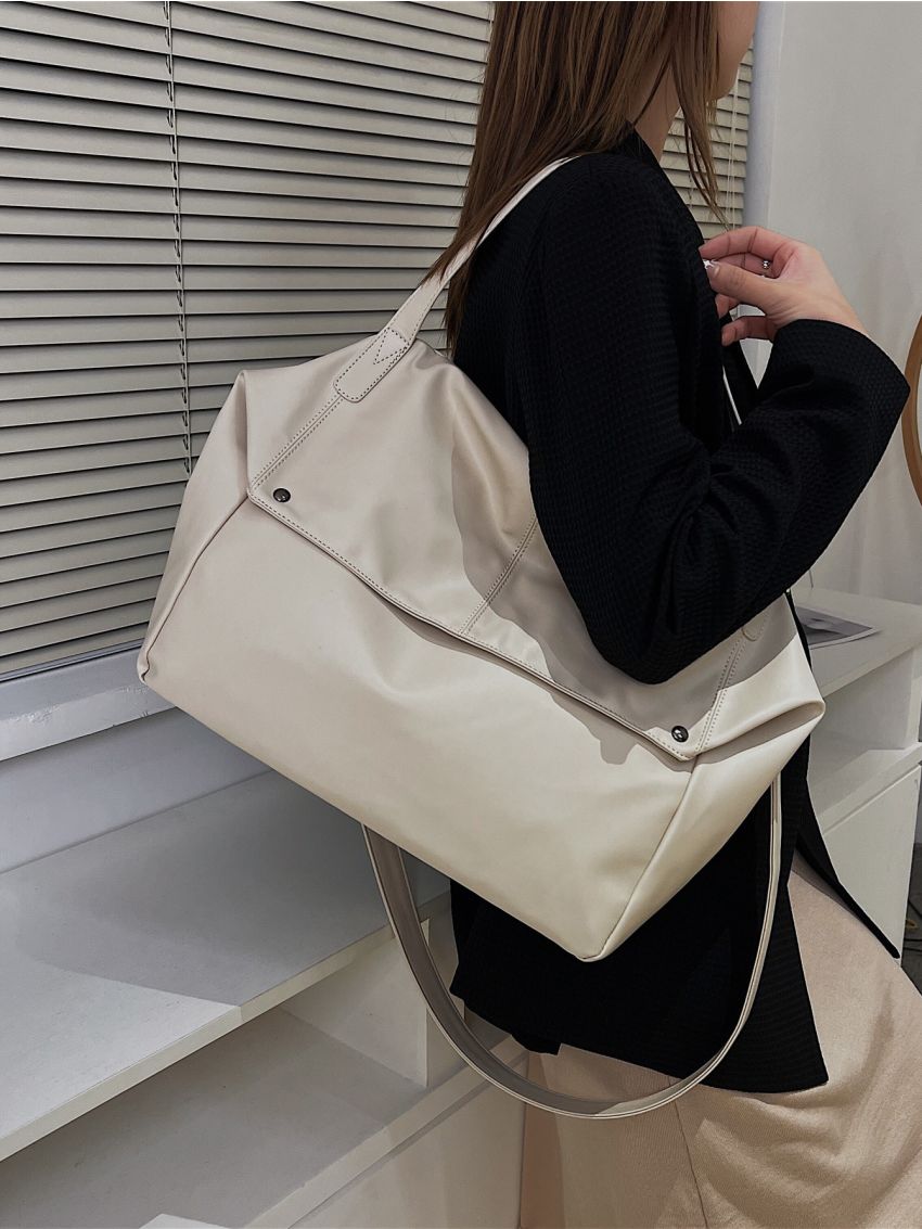 Minimalist Snap Button Bucket Bag