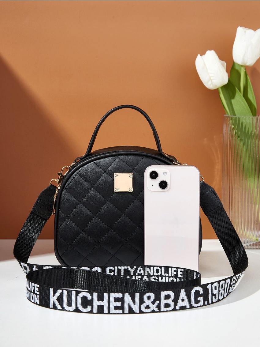 Mini Quilted Detail Metal Decor Dome Bag