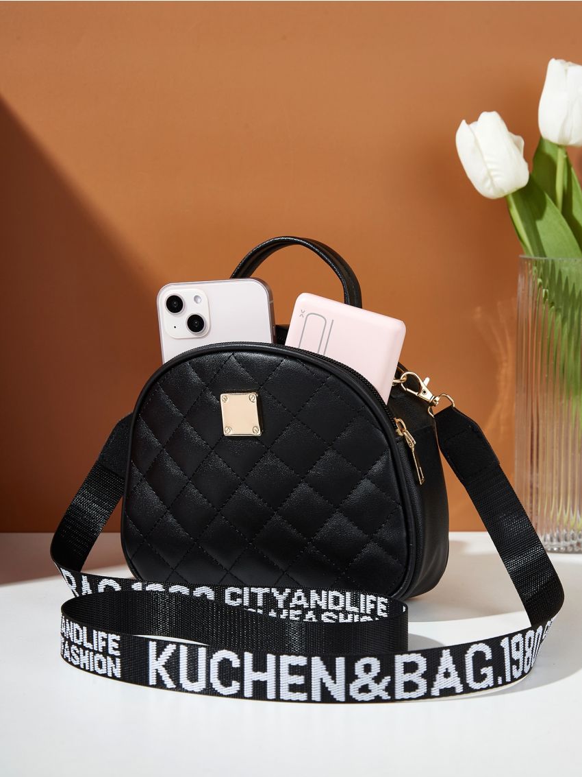 Mini Quilted Detail Metal Decor Dome Bag