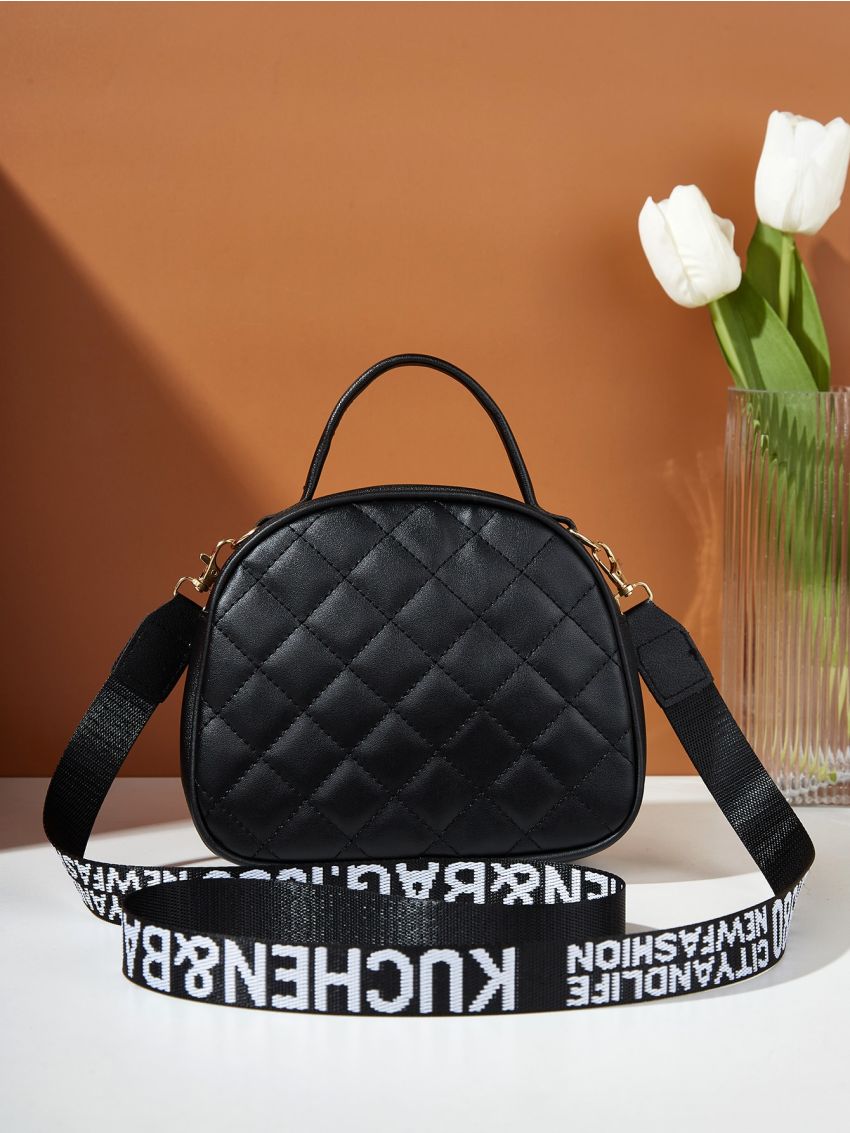 Mini Quilted Detail Metal Decor Dome Bag