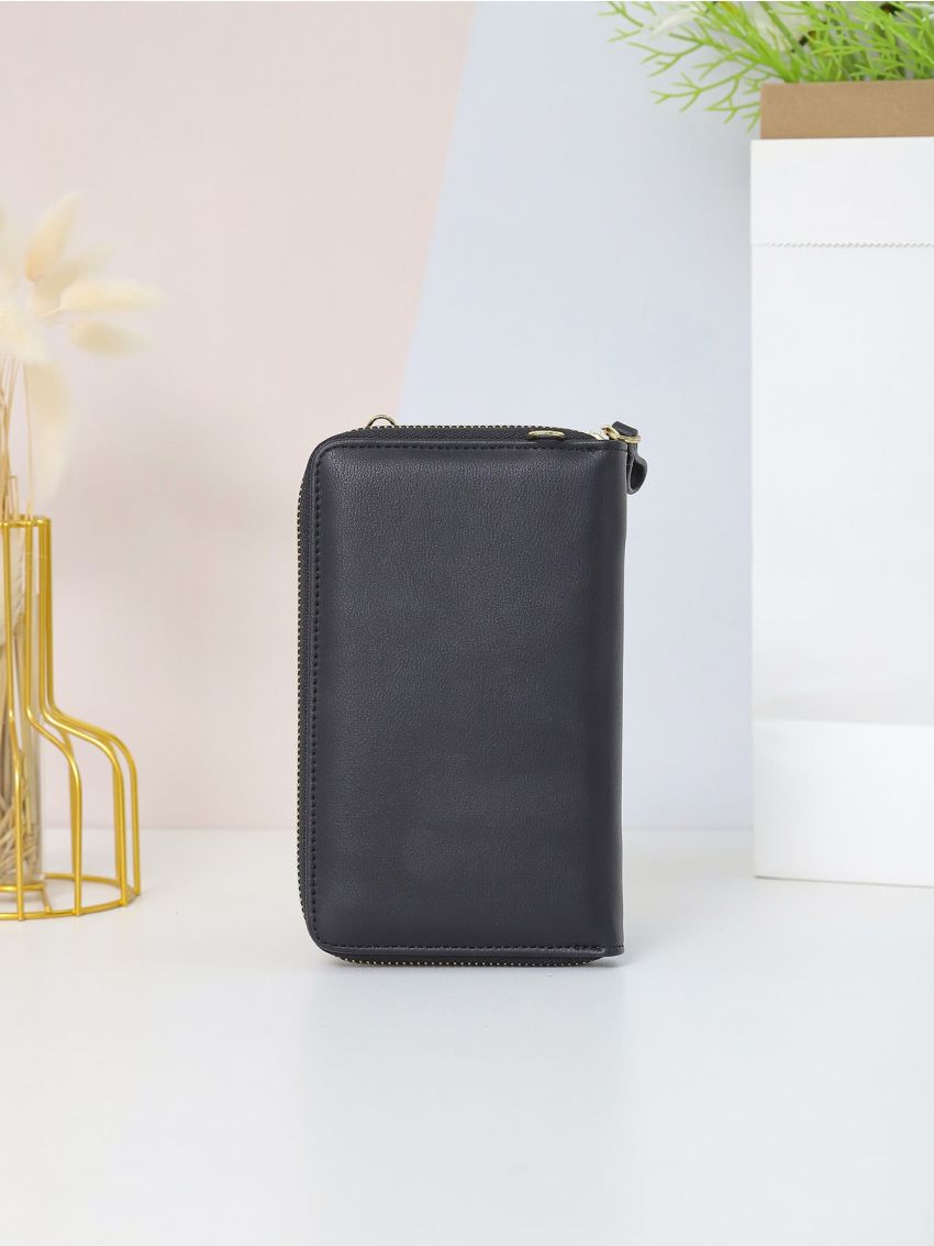 Letter Graphic Flap Phone Wallet