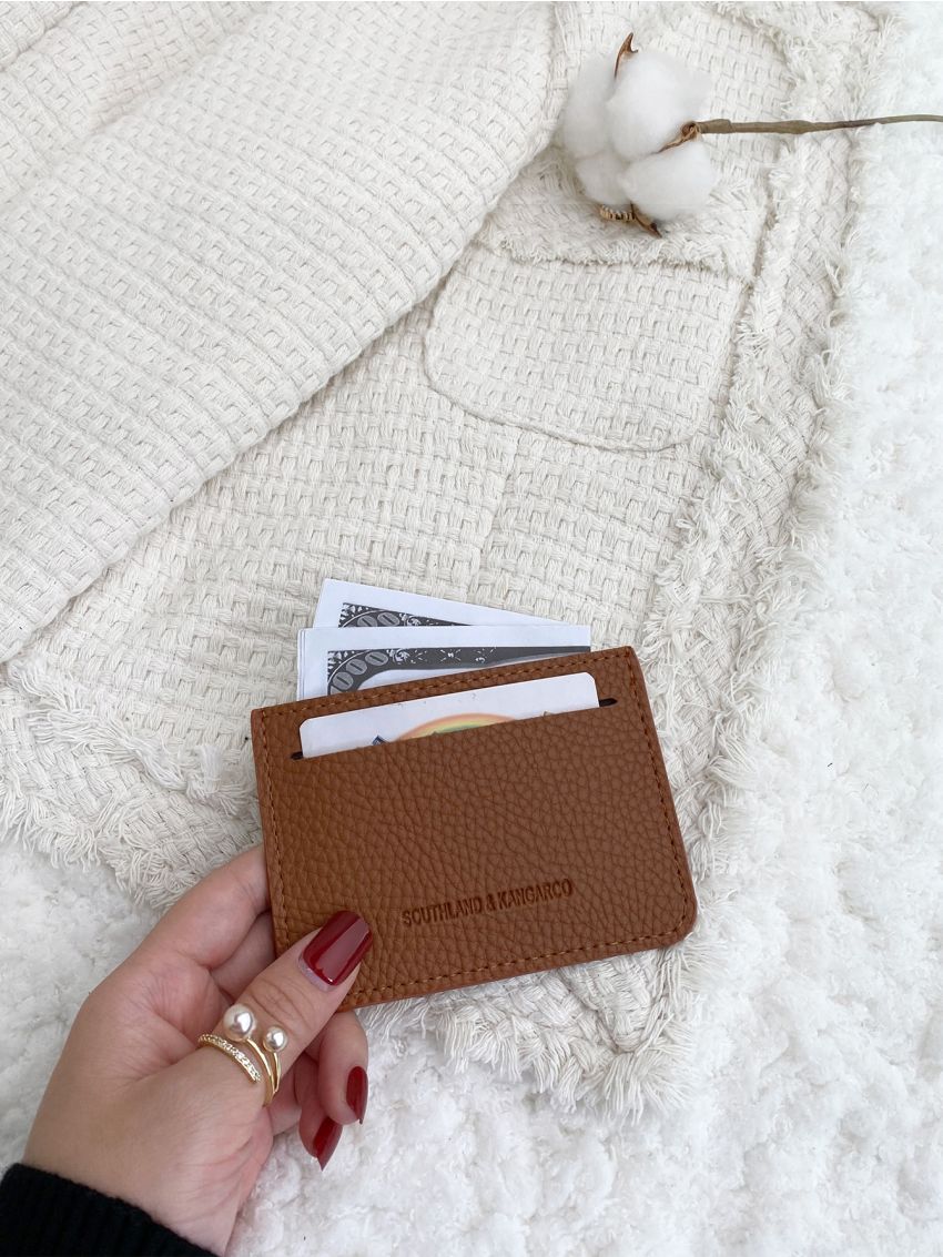 Litchi & Letter Embossed Card Holder