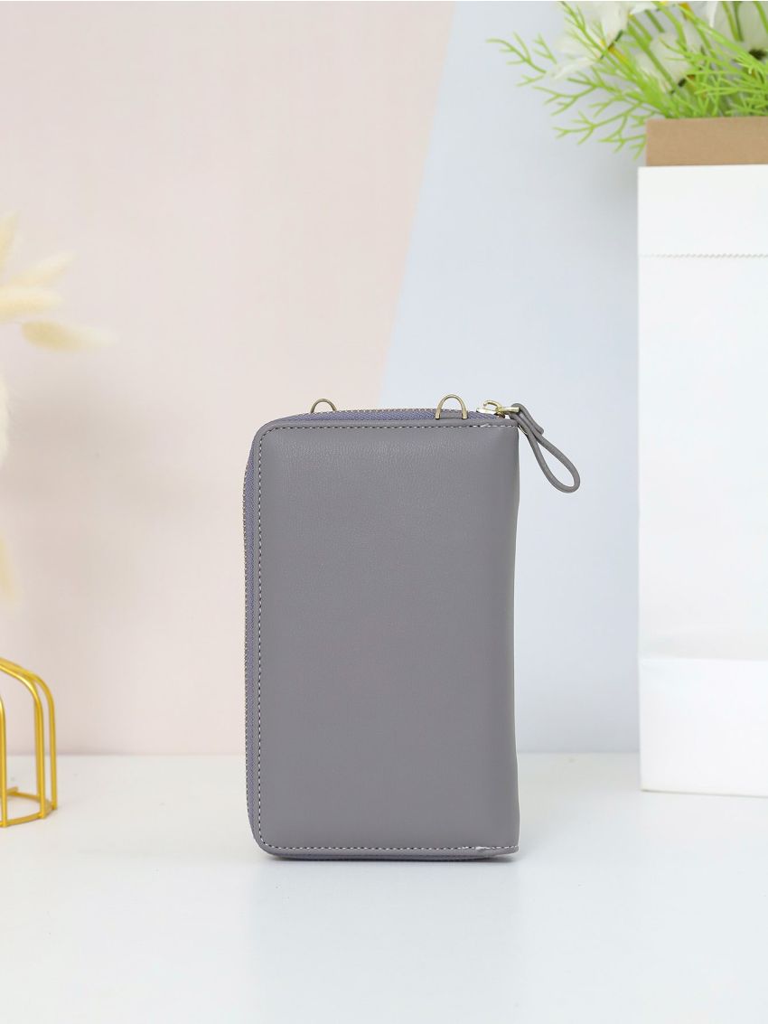 Letter Graphic Flap Phone Wallet