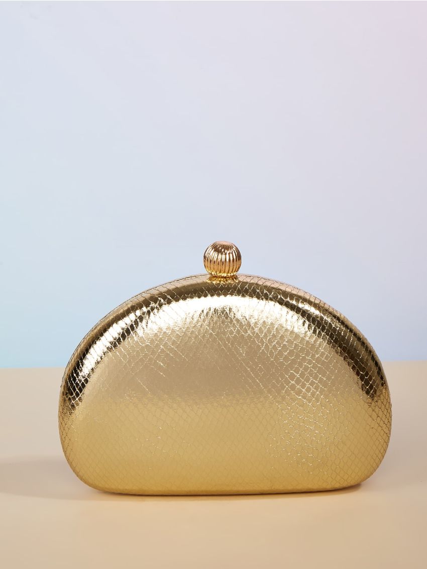 Mini Metallic Snakeskin Embossed Evening Bag