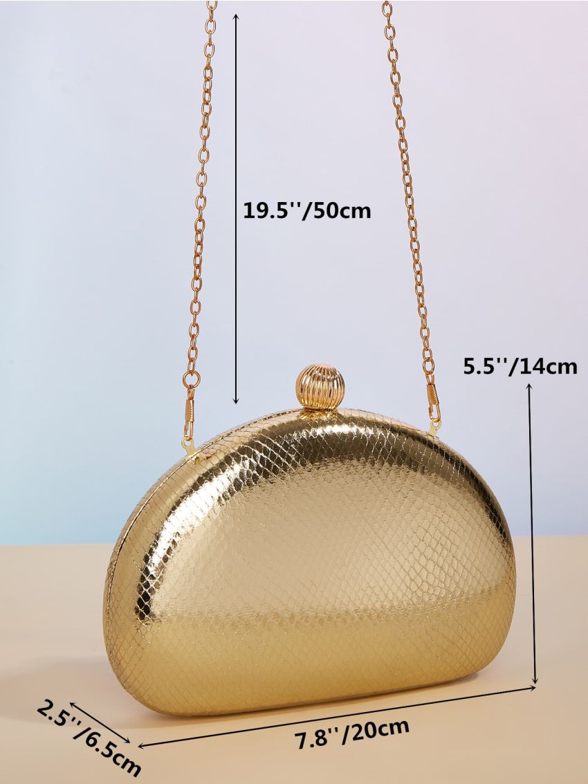 Mini Metallic Snakeskin Embossed Evening Bag