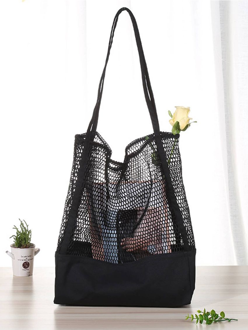 Minimalist Hollow Out Design Shoulder Tote Bag