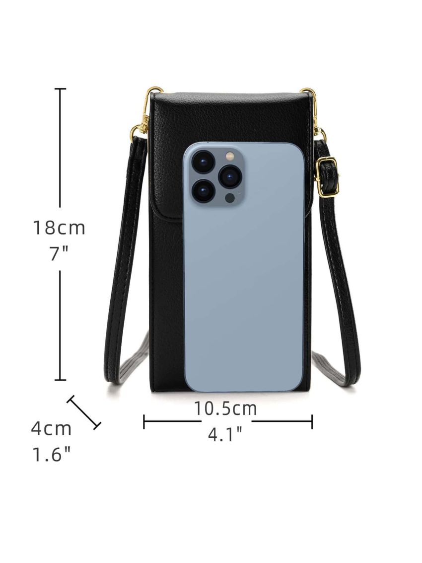 Metal Decor Flap Phone Wallet