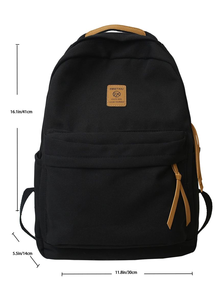 Letter Graphic Knot Decor Backpack