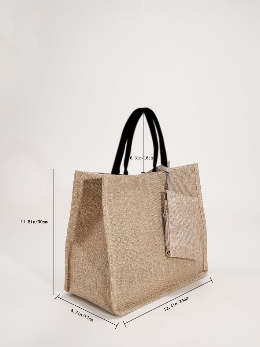 Minimalist Shoulder Tote Bag With Coin Purse