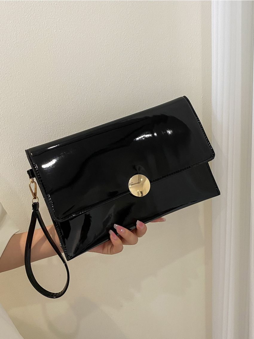 Metal Lock Flap Square Bag