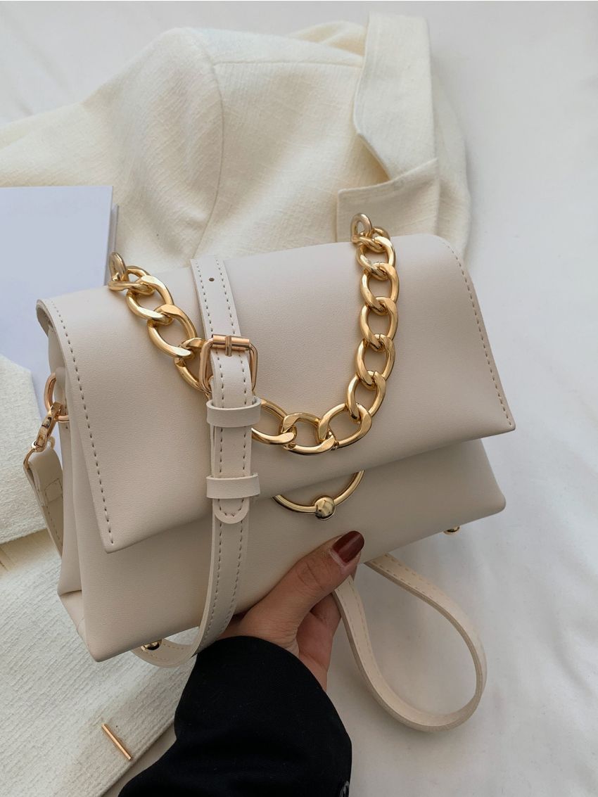Minimalist Flap Chain Square Bag