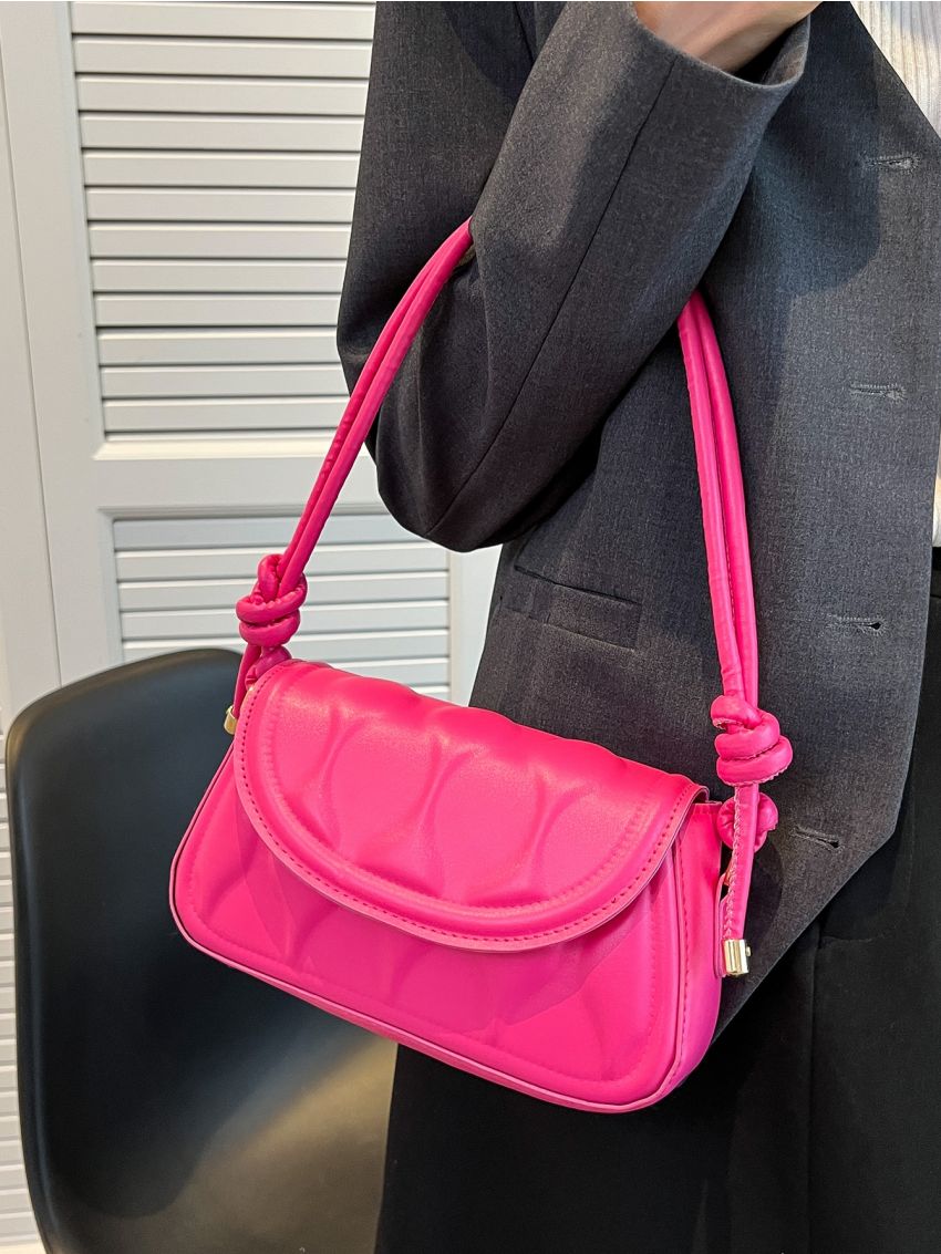 Textured Flap Shoulder Bag