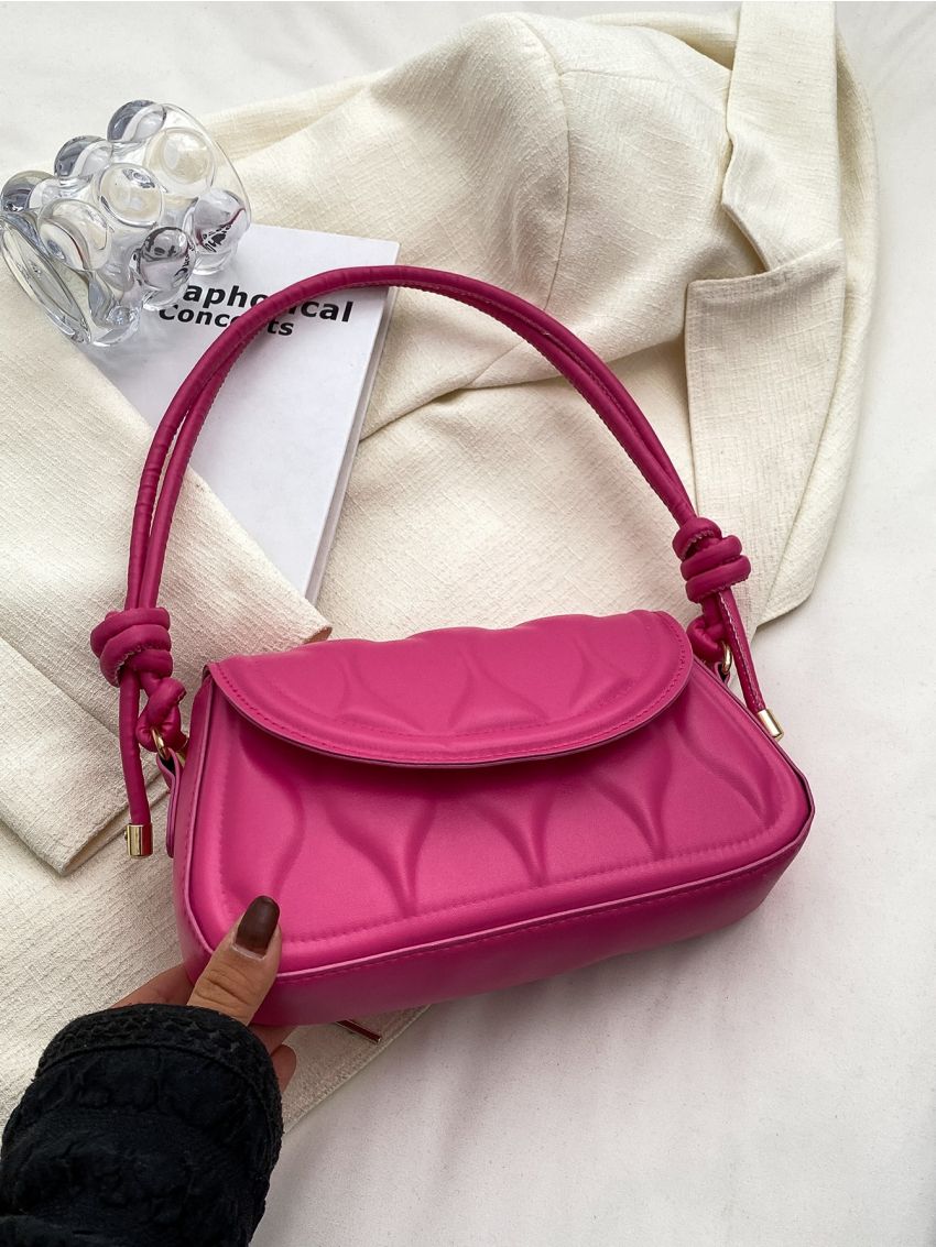 Textured Flap Shoulder Bag