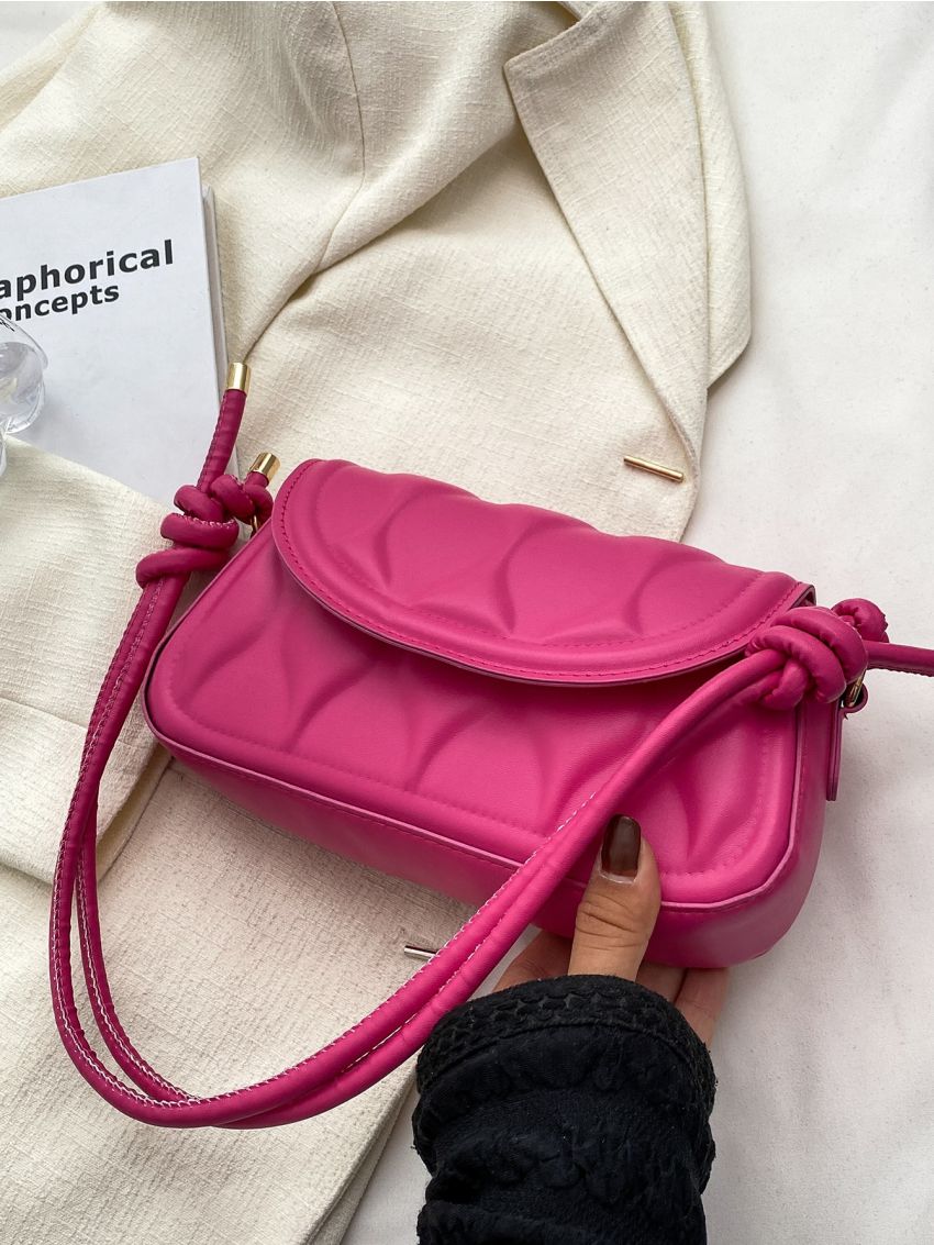Textured Flap Shoulder Bag
