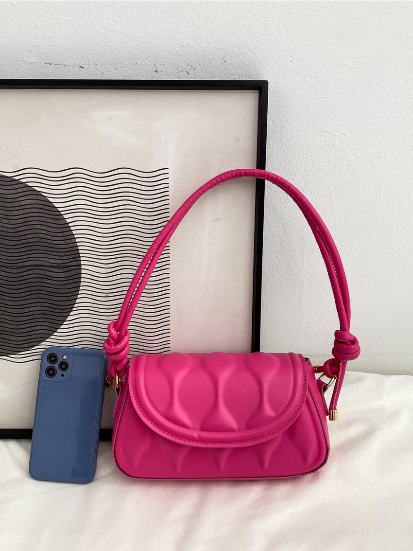Textured Flap Shoulder Bag