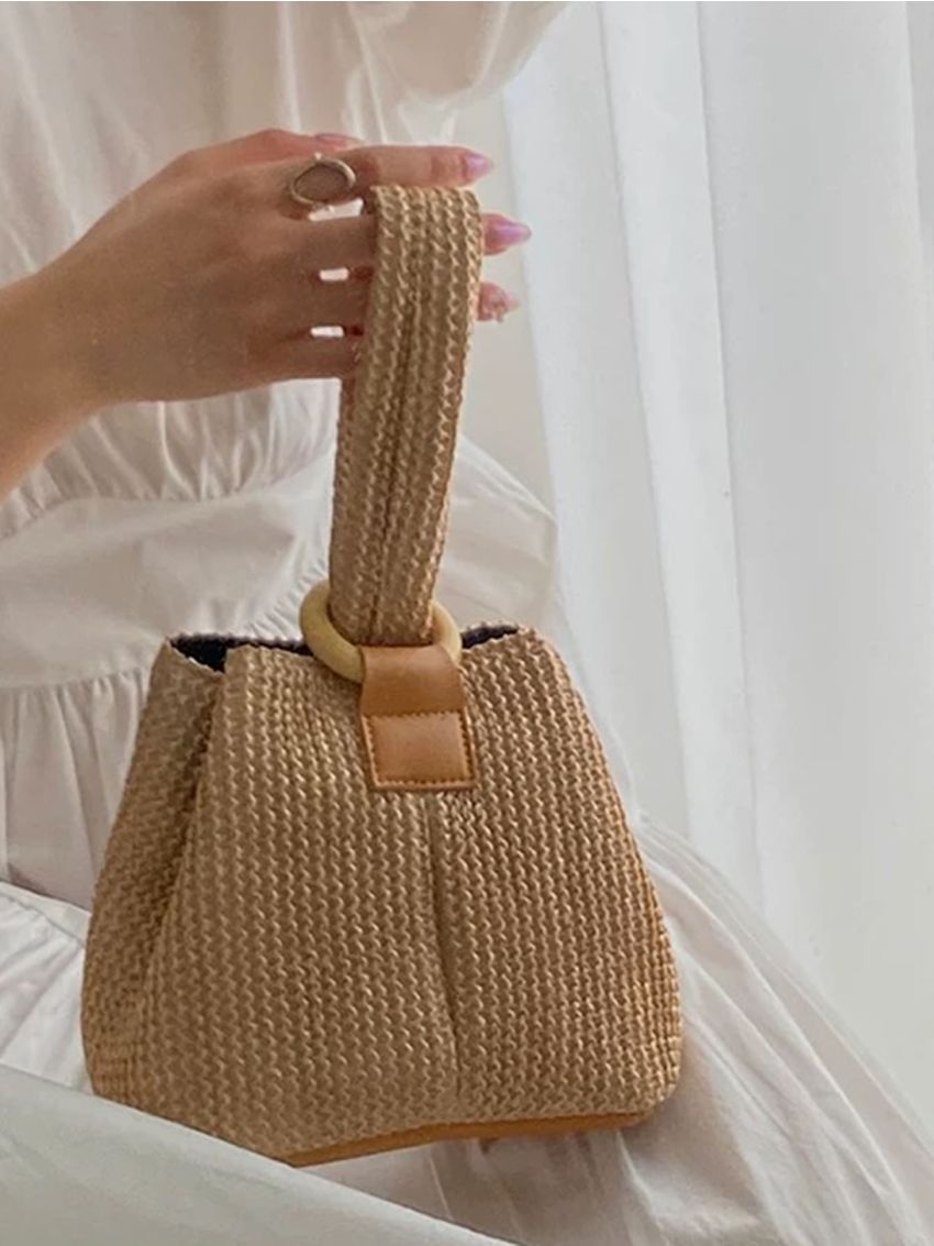 Minimalist Chain Straw Bag