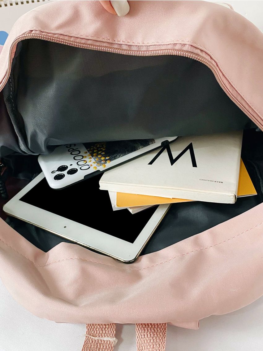 Cartoon Graphic Color Block Backpack