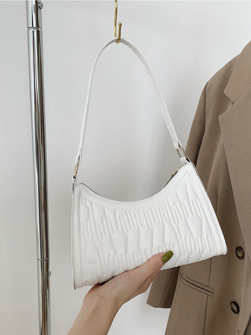 Embossed Baguette Bag