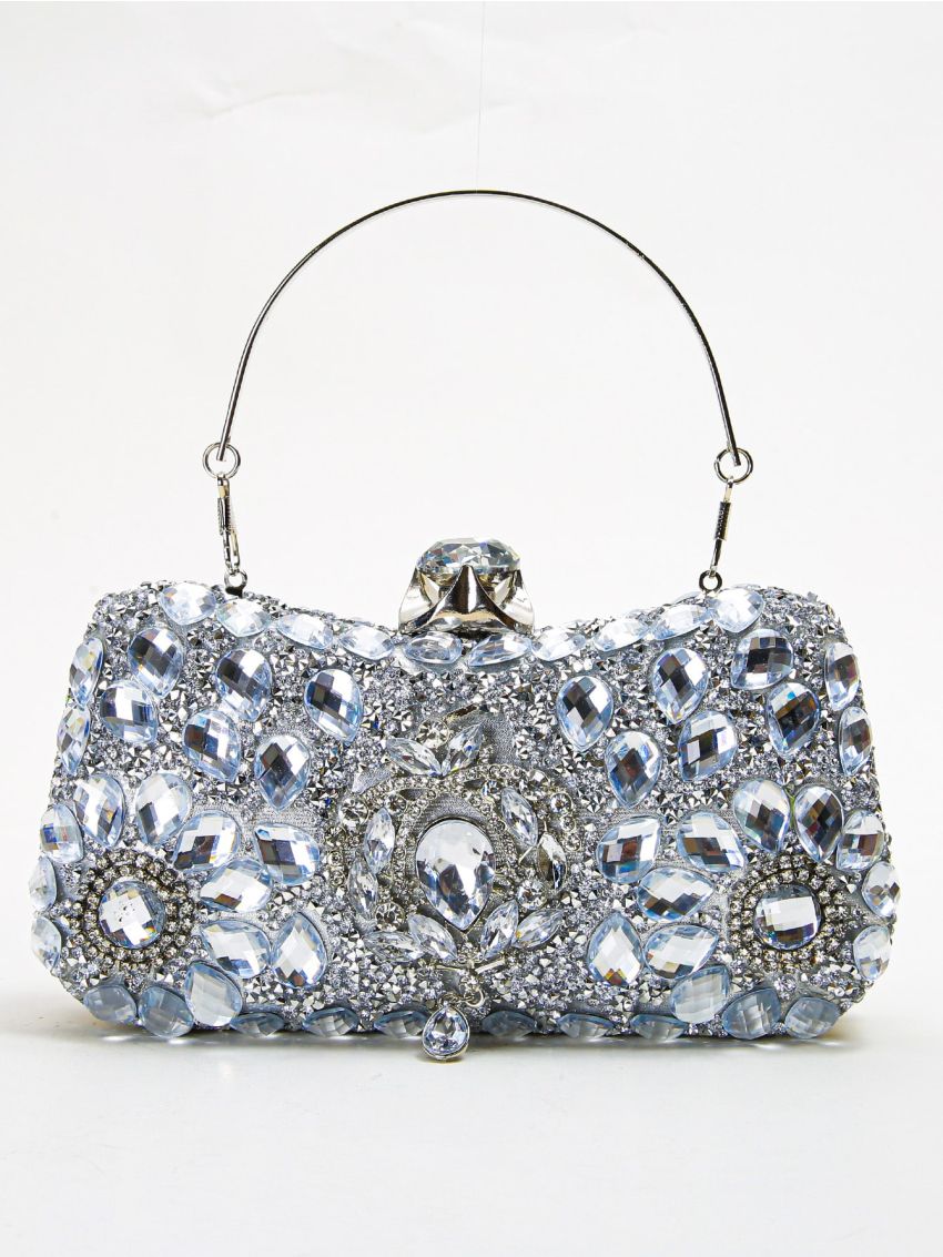Mini Rhinestone Decor Chain Box Bag