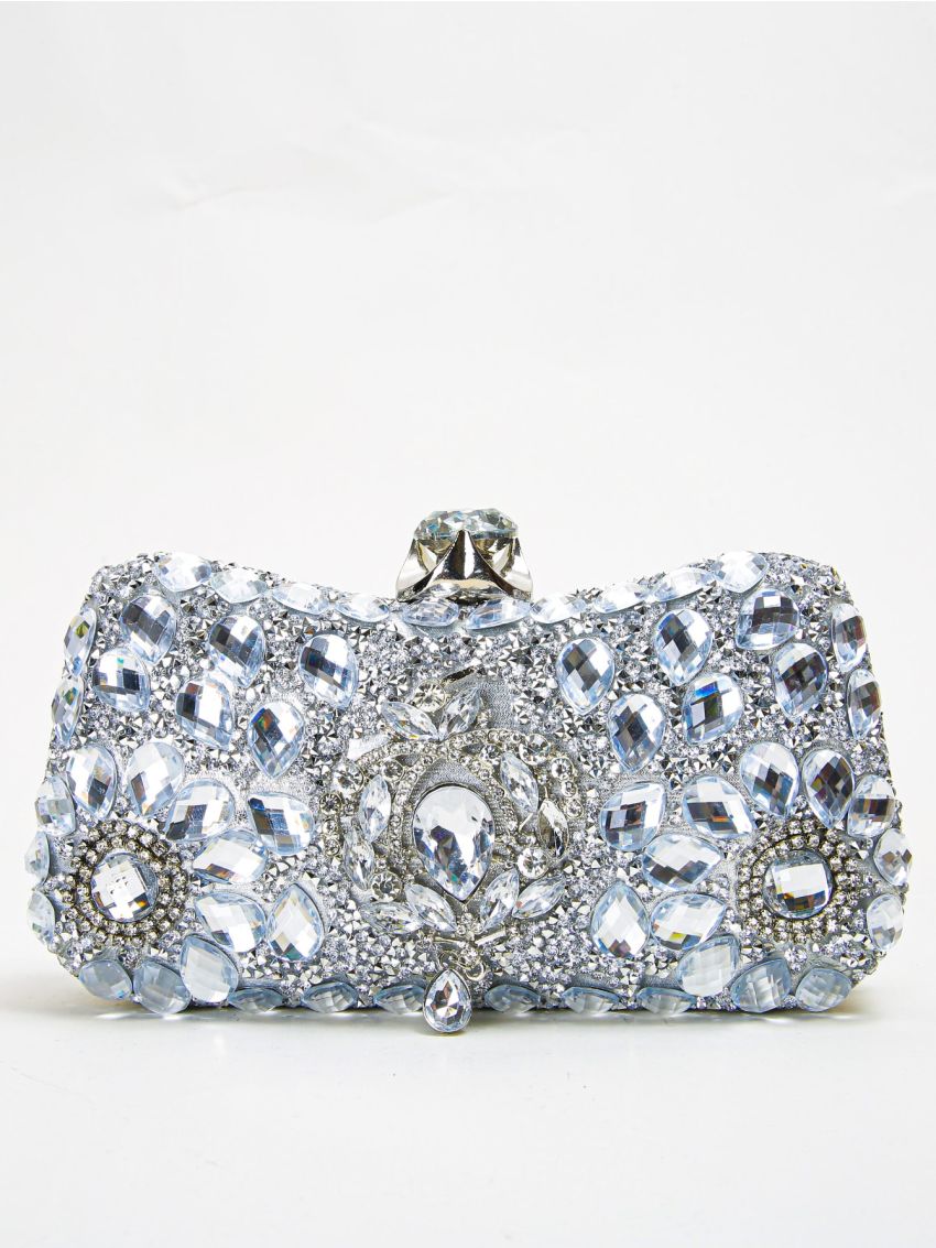 Mini Rhinestone Decor Chain Box Bag
