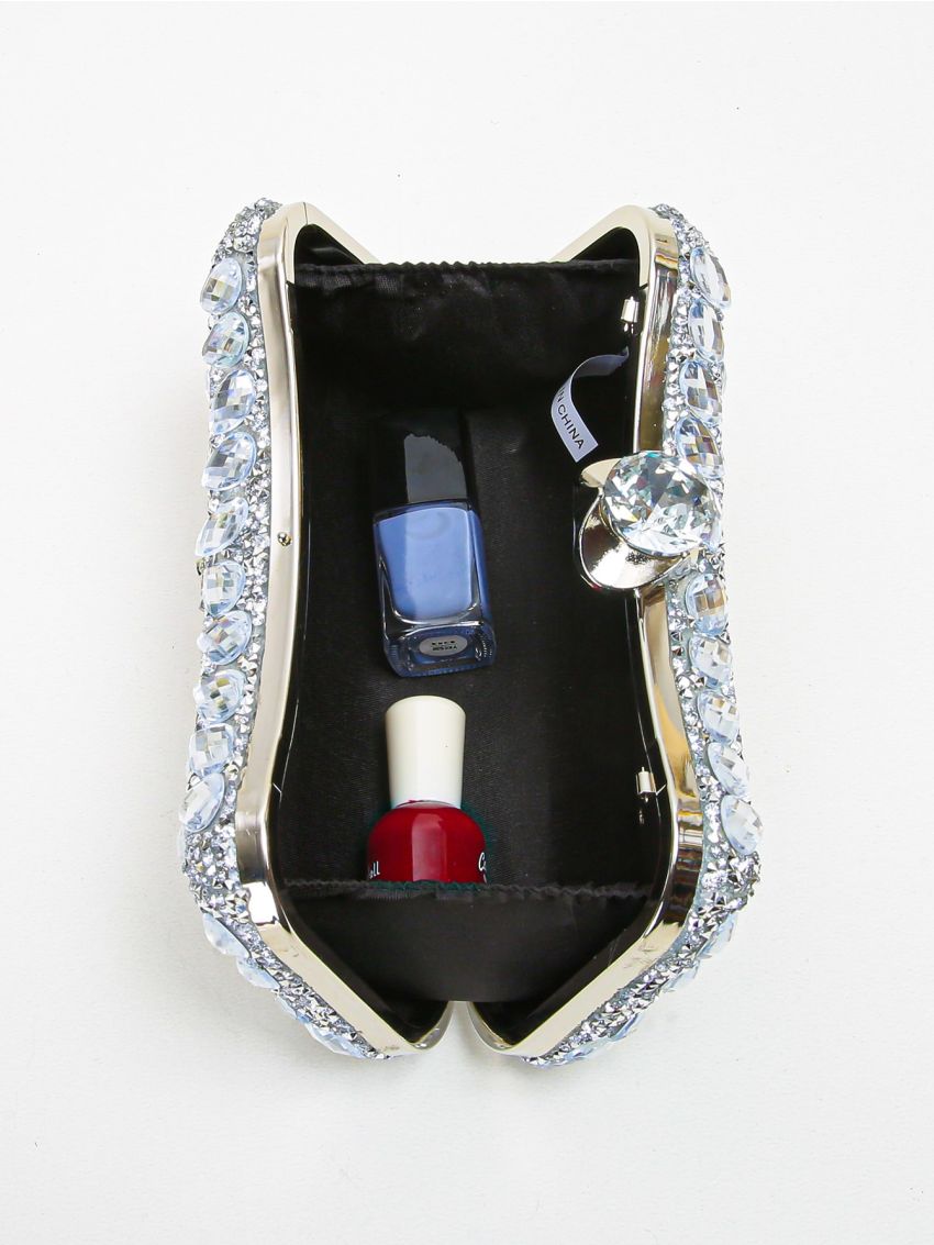 Mini Rhinestone Decor Chain Box Bag