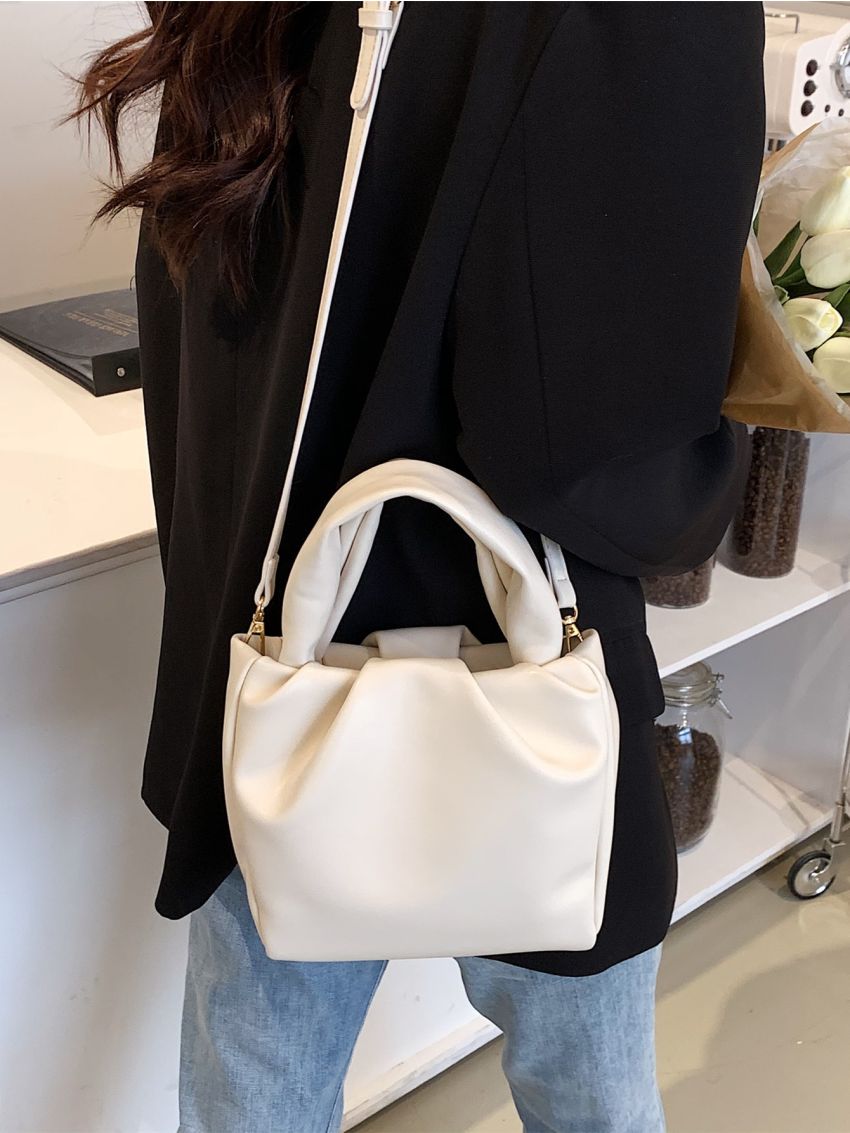 Minimalist Zipper Ruched Bag